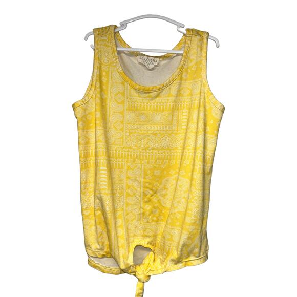 Emma & Elsa Yellow Tie-Front Top Tribal Print, Size 7-8 - Picture 1 of 4